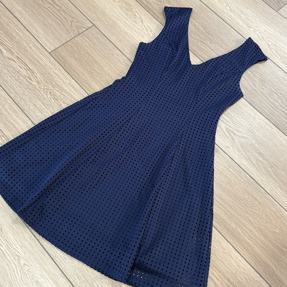 Red Saks Fifth Ave Navy Blue Dress